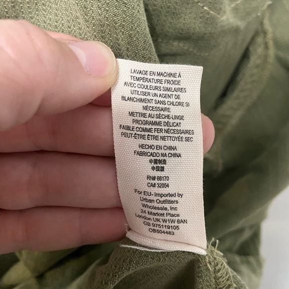 Free People women's S green military inspired jacket w/ eagle beaded motif EUC - Picture 8 of 10